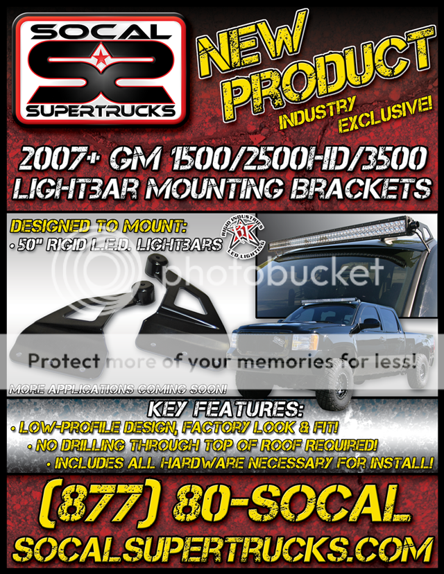 ** SoCal SuperTrucks 07+ GM 1500/2500/3500 50" L.E.D. Lightbar Mounting