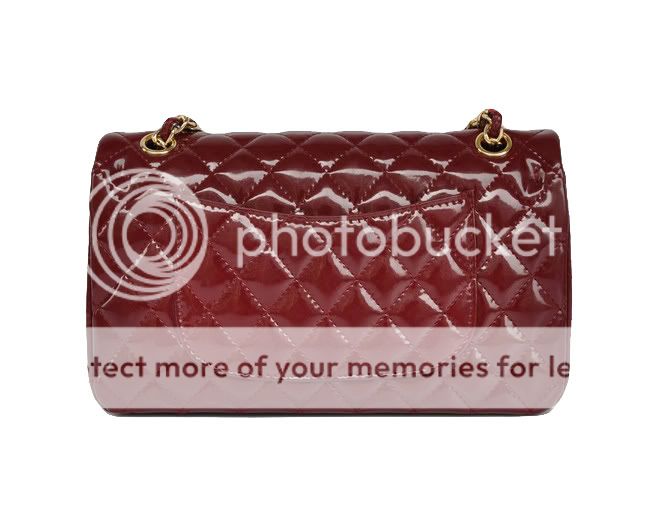 香港香奈儿 2.55款包包 枣红色漆皮 金/银肩链 女单肩包 1112女包